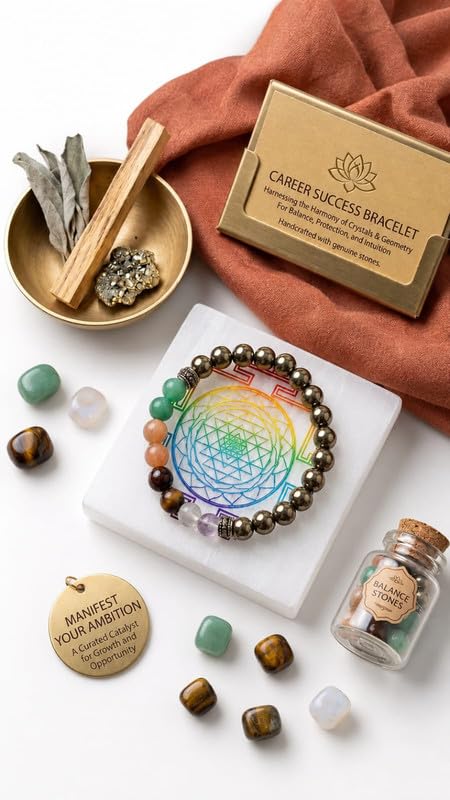 Career Success Theme Bracelet, Round Design