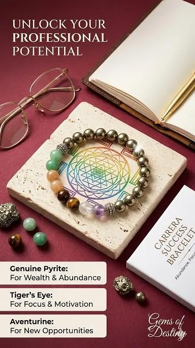 Career Success Theme Bracelet, Round Design