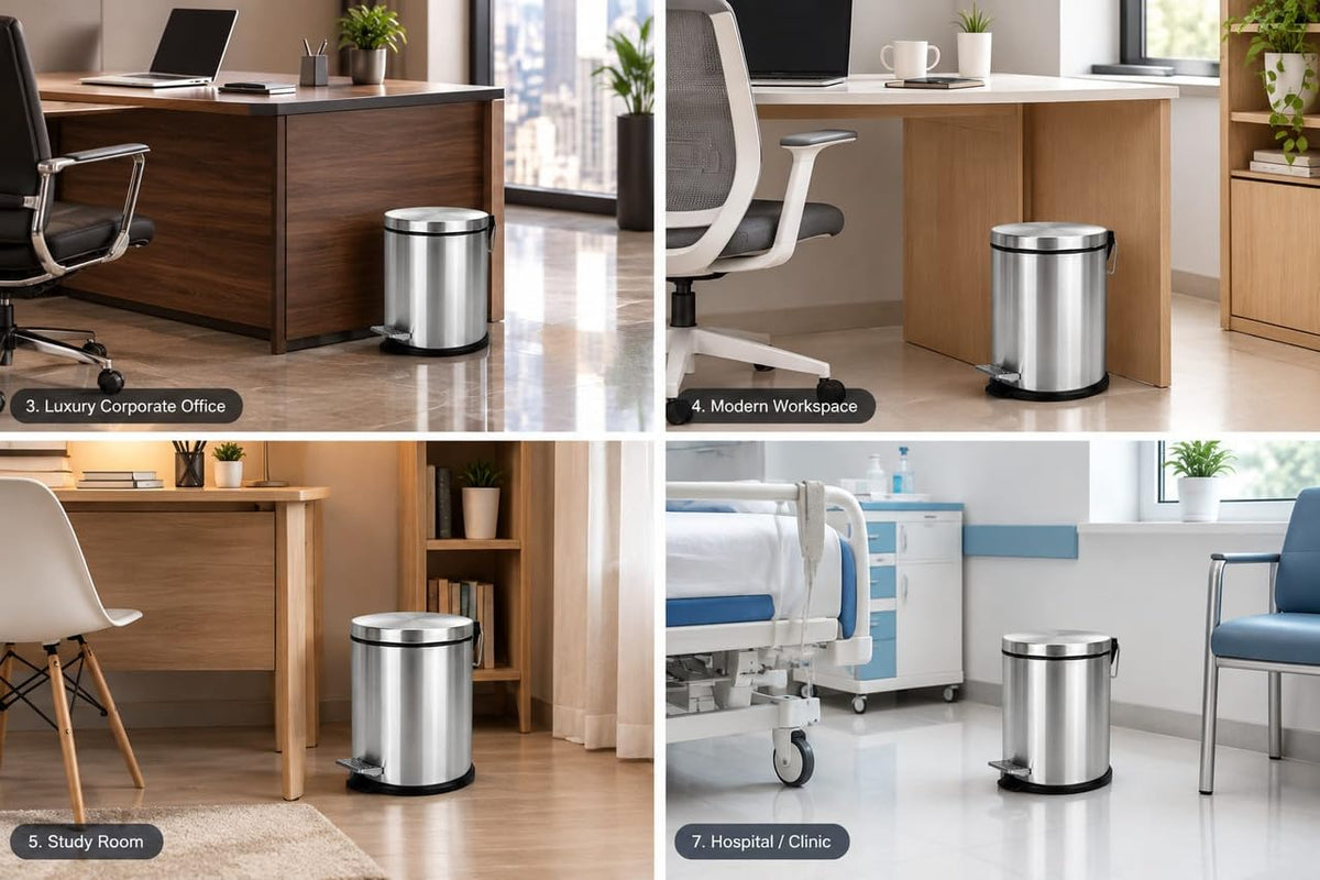 Stainless Steel Pedal Dustbin, Round