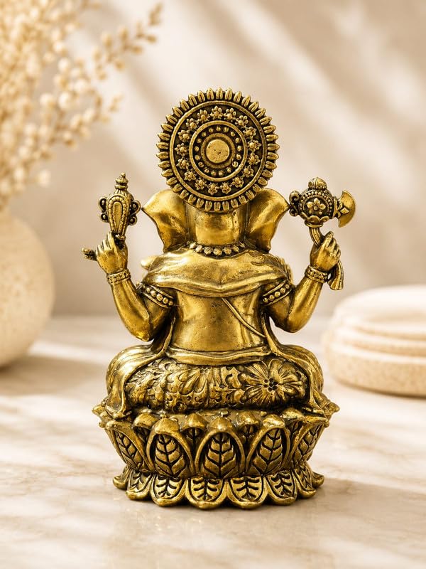 Brass Ganesh Ji Statue 4 Inch Decorative Figurine
