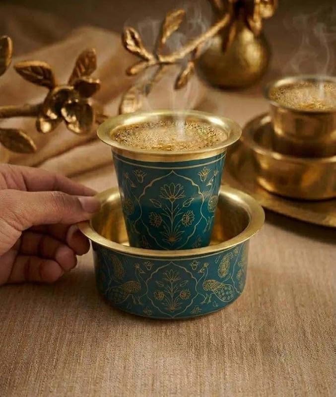 2 Dabara Set, Enamel Design – Teal Peacock