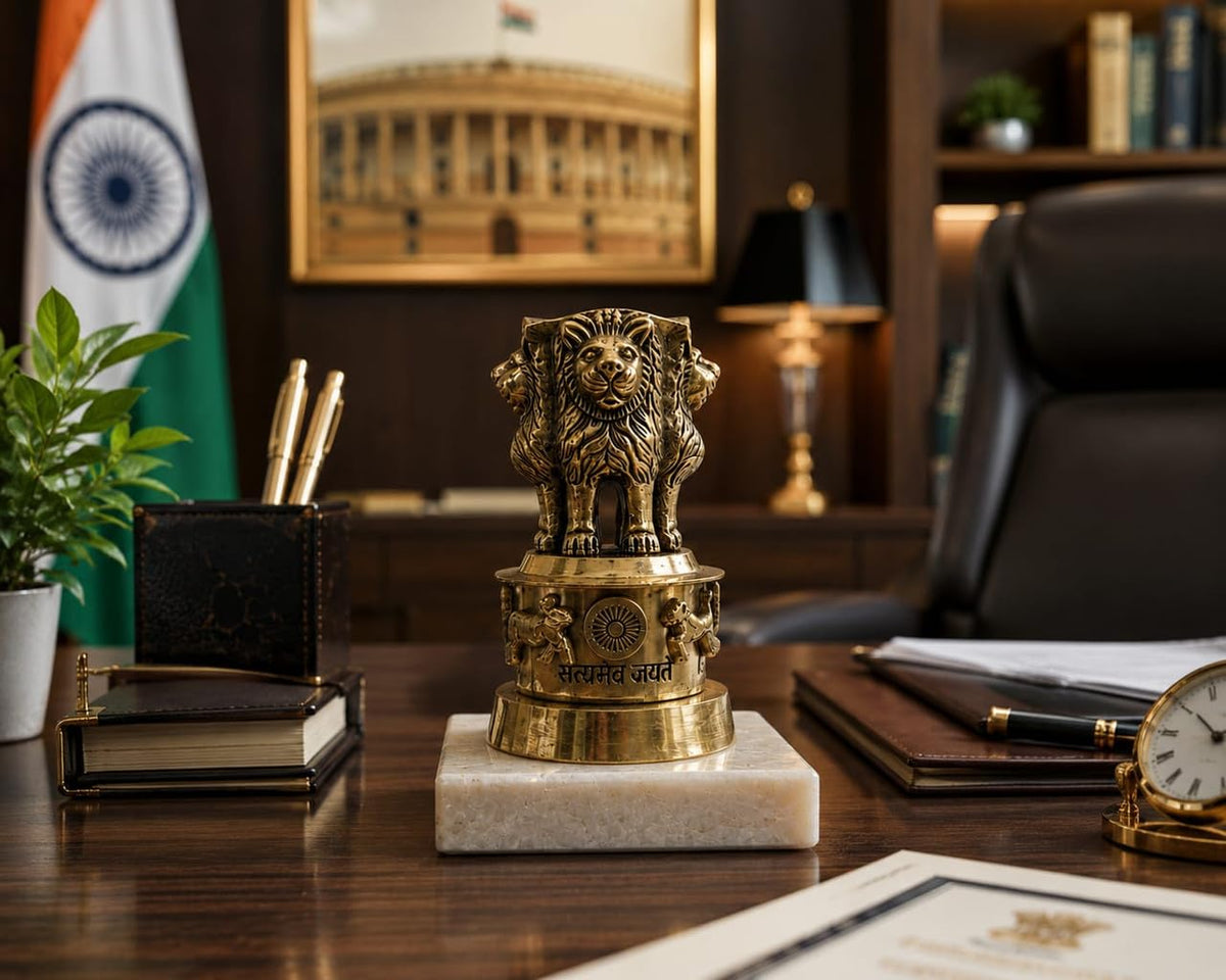 Brass Ashoka Pillar Statue 3 Inch