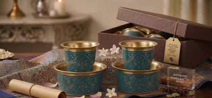 2 Dabara Set, Enamel Design – Teal Peacock