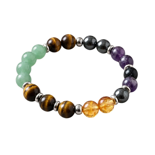 Money Theme Gemstone Bracelet, Round Design