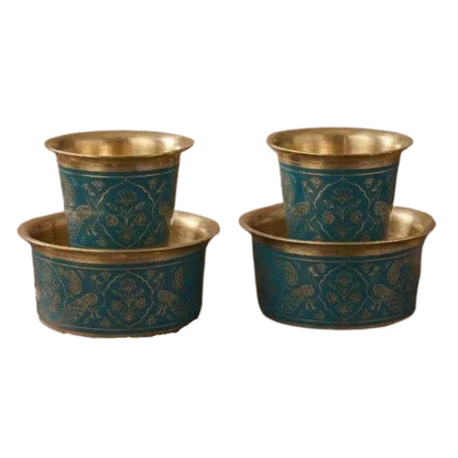 2 Dabara Set, Enamel Design – Teal Peacock