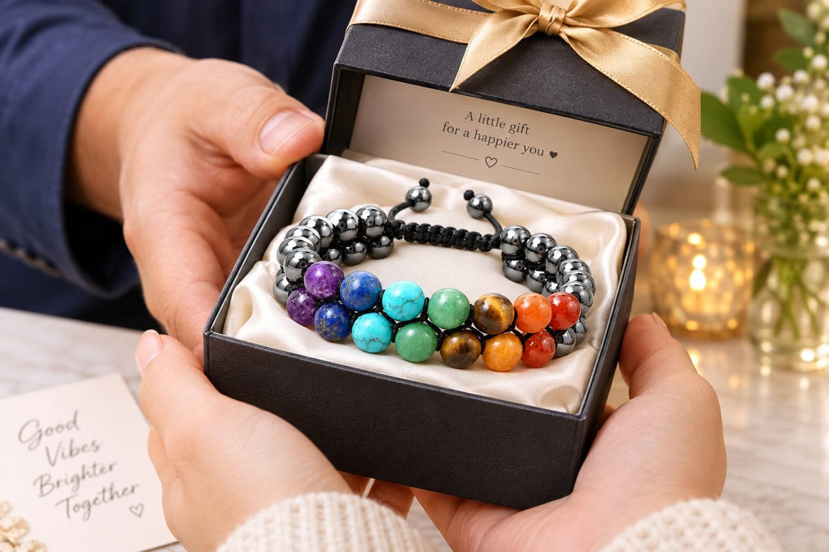 7 Chakra Double Layer Hematite Bracelet