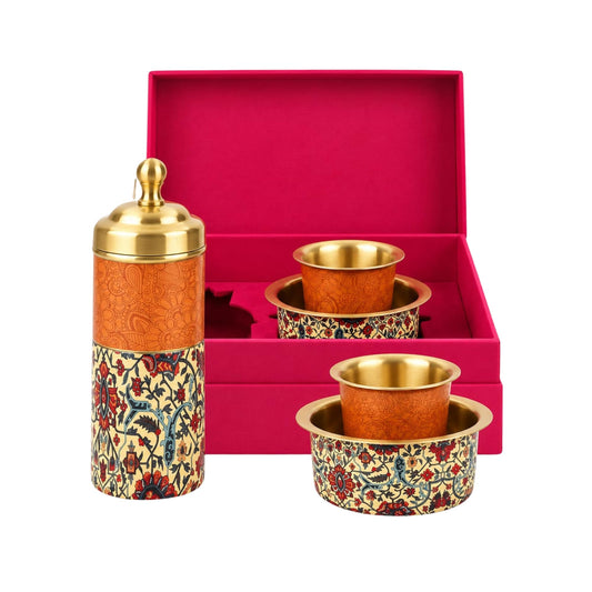 2 Dabara Set with 1 Coffee Filter, Enamel Design