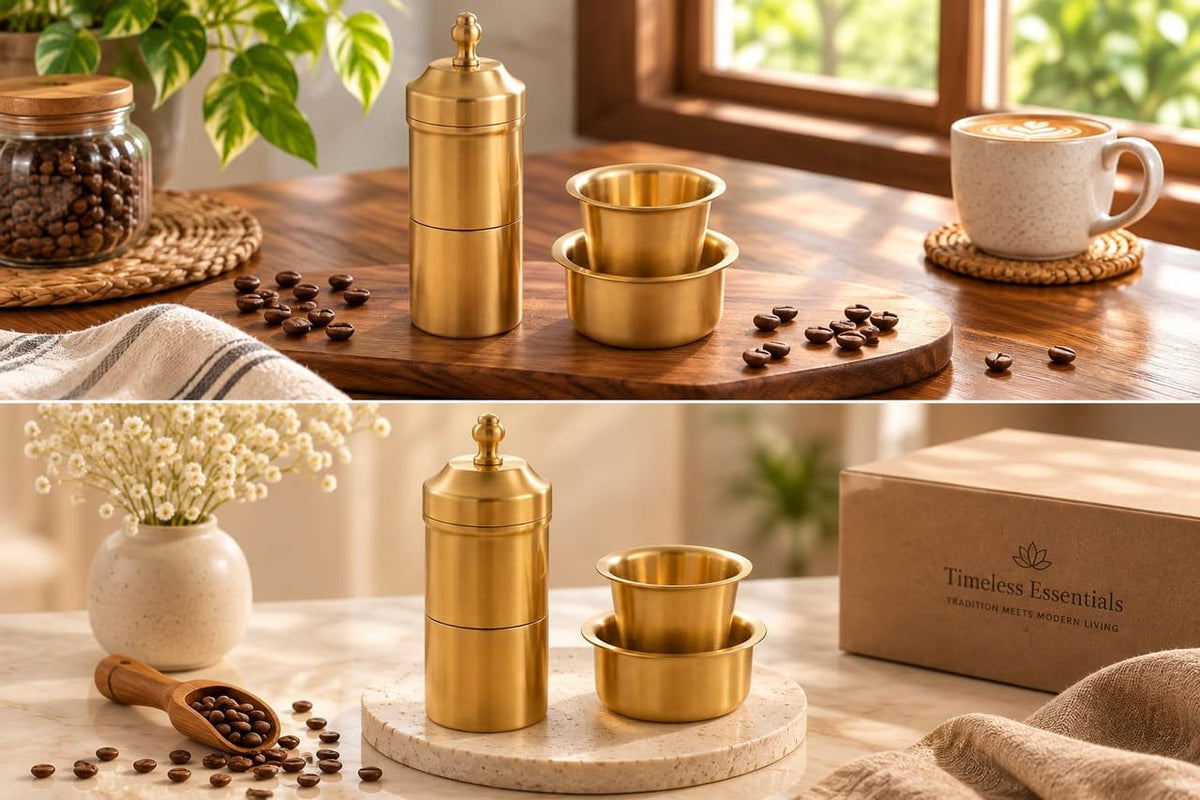 2 Dabara Set with 1 Coffee Filter, Plain Design