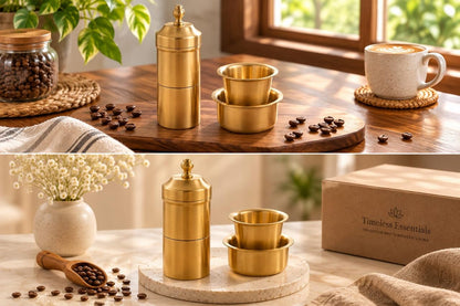 2 Dabara Set with 1 Coffee Filter, Plain Design